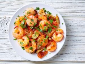 Schezwan Garlic Prawns
